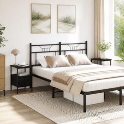Friendly Black Bedside Cabinets: Set of 2, 34 x 36 x 50 cm