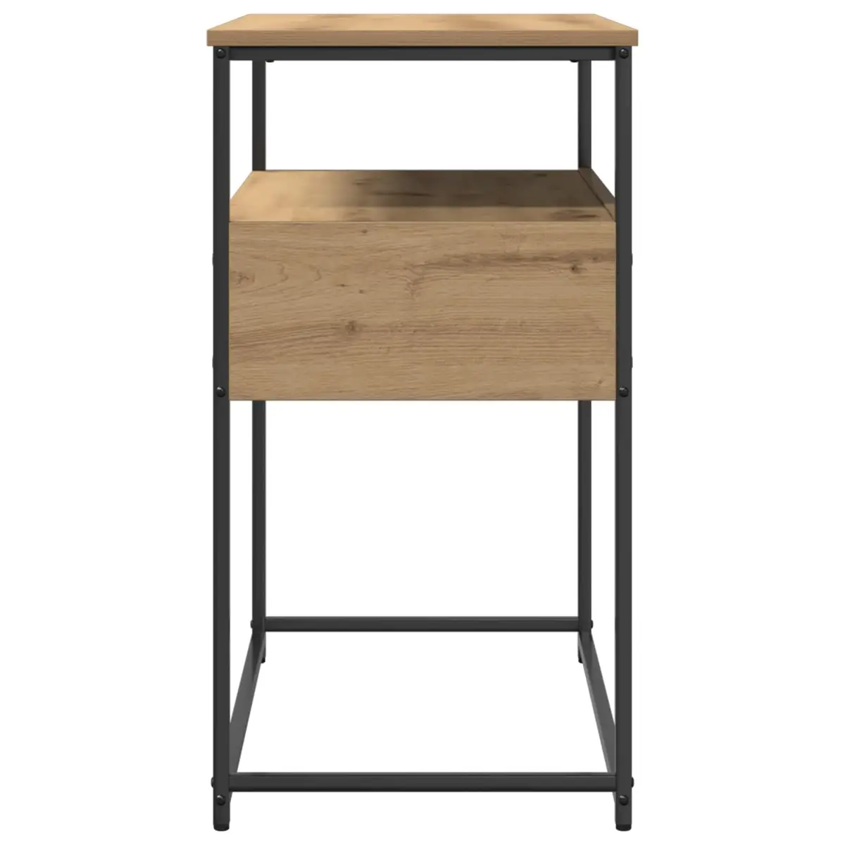 Console Table with Storage Shelves Industrial Modern Design Brown Engineered