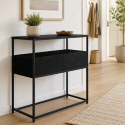 Compact Black Console Table for Hallways and Living Areas