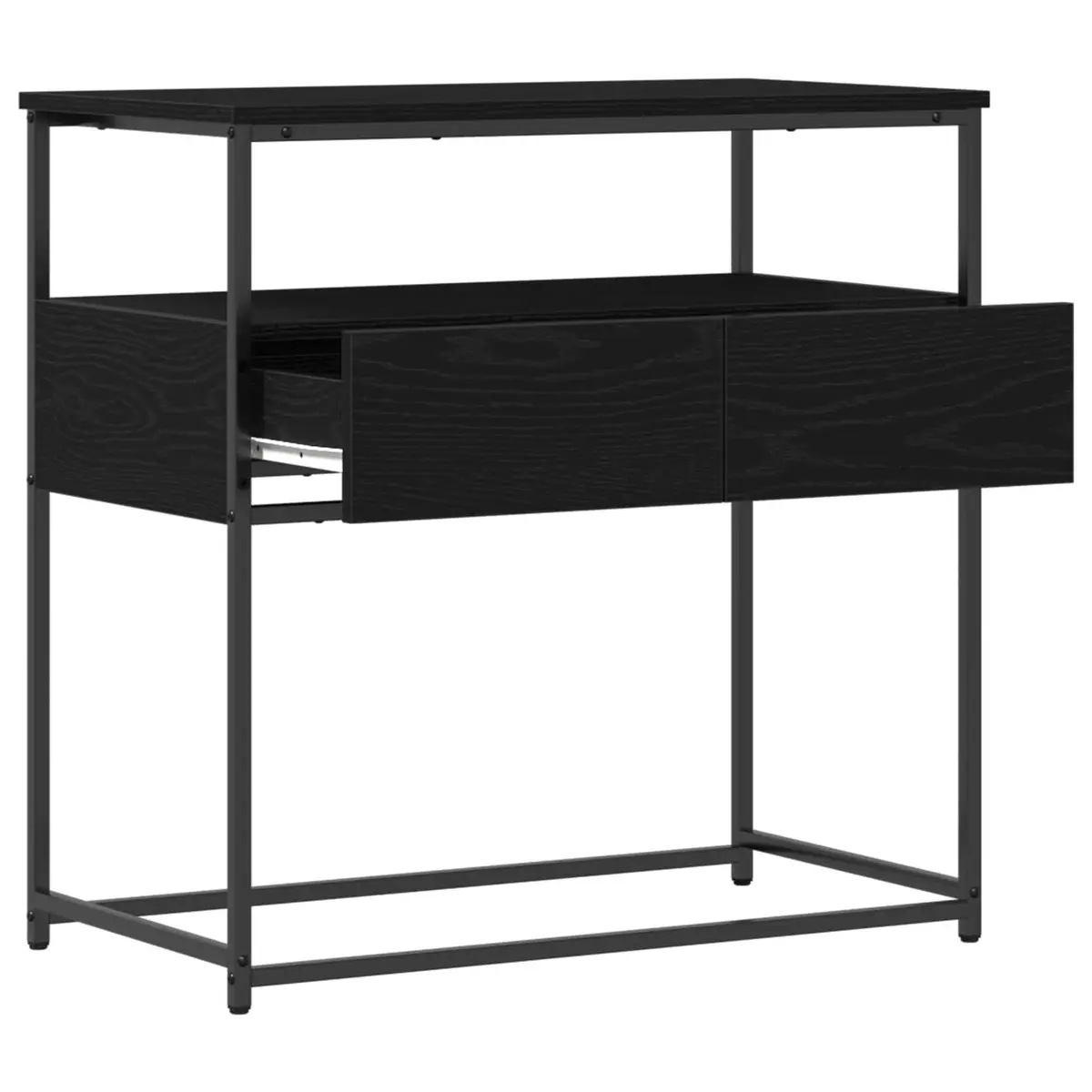 Console Table Black 75x40x75cm Engineered Wood Hallway Entryway Storage Display