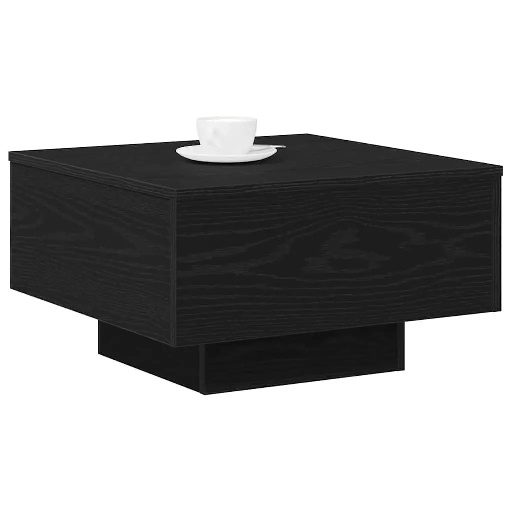 Coffee Table Minimalist Modern Black Oak Compact Size