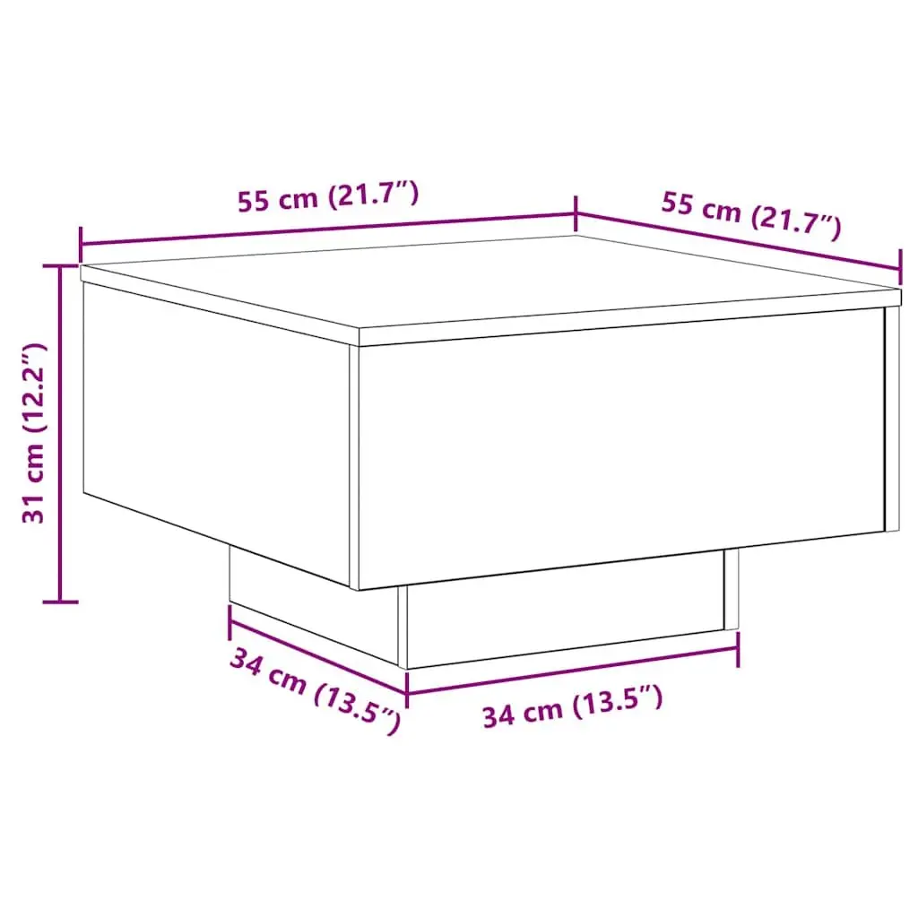 Coffee Table Minimalist Modern Black Oak Compact Size