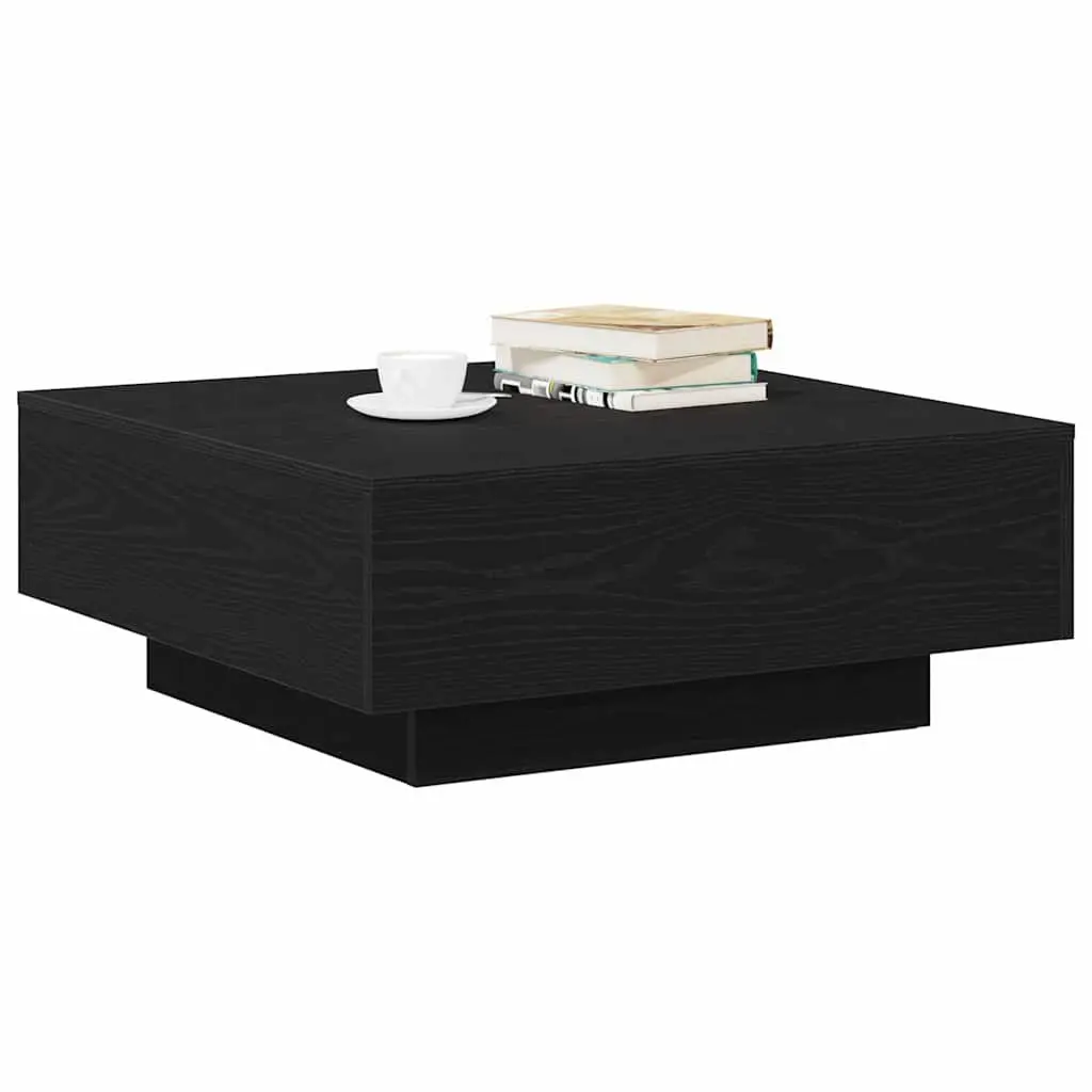 Coffee Table Black Oak 80x80x31cm Modern Living Room Accent Furniture