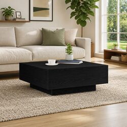 Your Ideal Coffee Table in Black Oak with LED Lighting