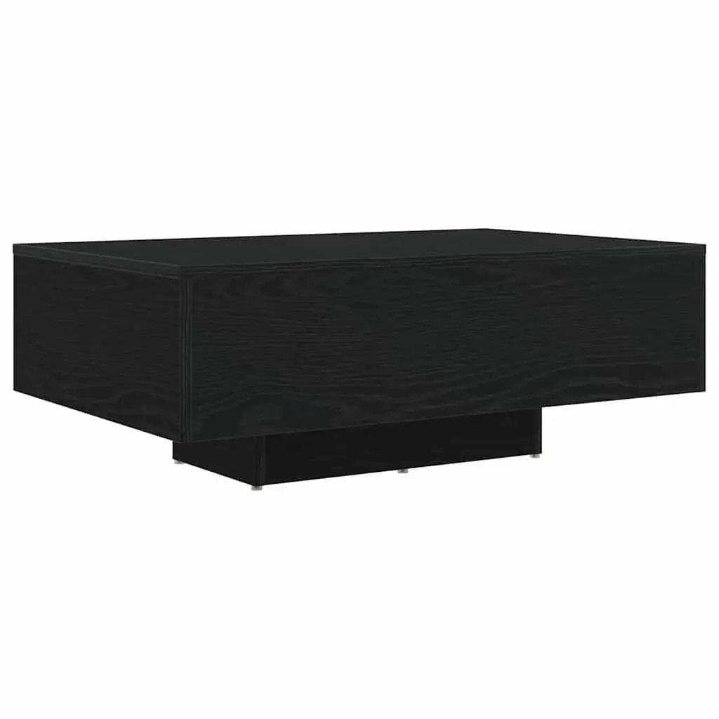 Coffee Table Black Oak LED Lights 85x55x31cm Modern Engineered Wood