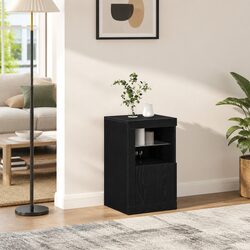 Friendly LED Sideboard Cabinet Black Oak with Stylish Shelving