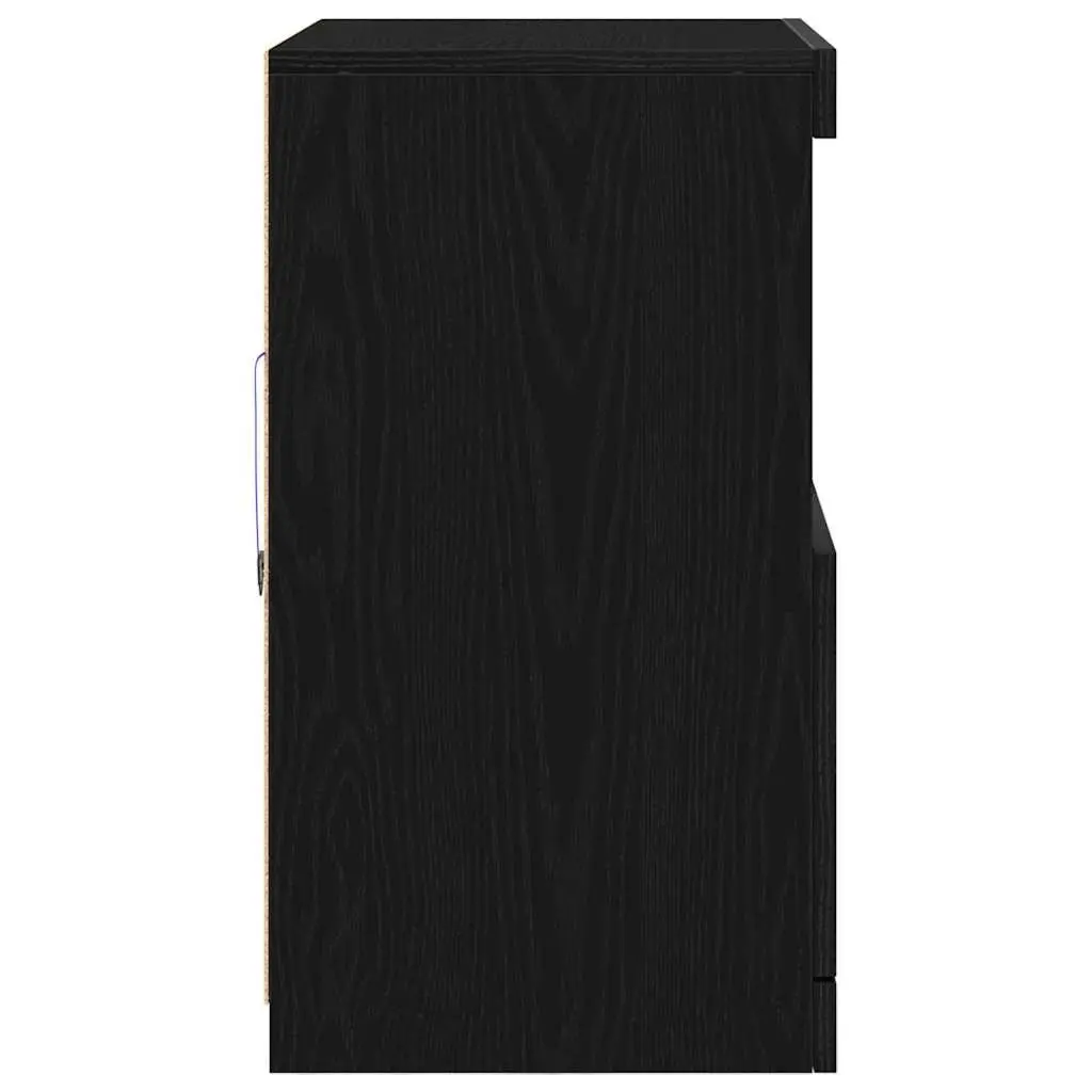 LED Sideboard Black Modern Storage Cabinet with RGB Lighting 60.5 x 37 x 67 cm