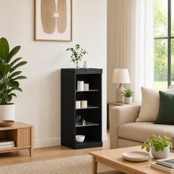 Your Stylish Black Oak LED Sideboard Awaits