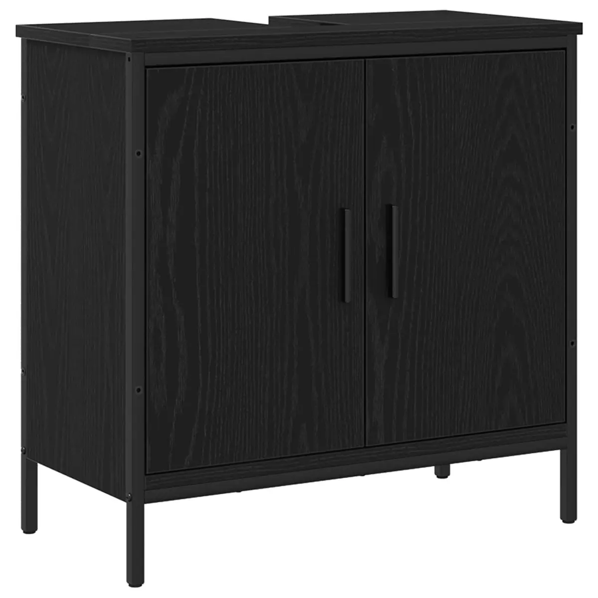 Bathroom Vanity Unit Wall-Mounted Black Oak 60x30x60cm