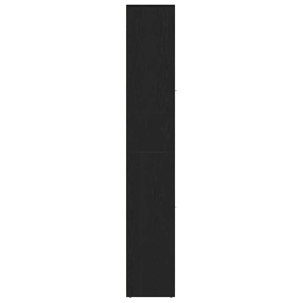 Bathroom Cabinet Black Oak Engineered Wood Tall Organizer