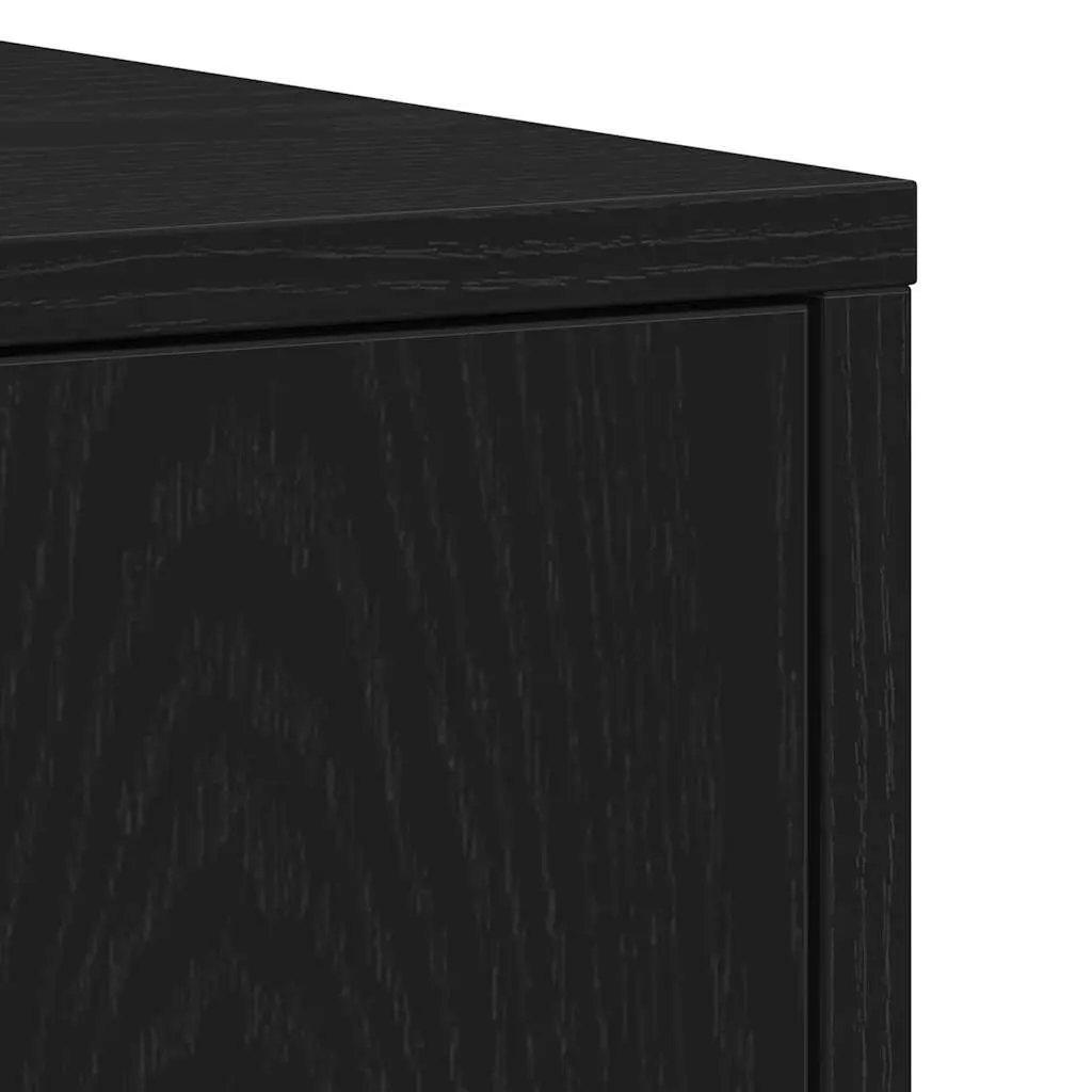 Bathroom Cabinet Black Oak Engineered Wood Tall Organizer