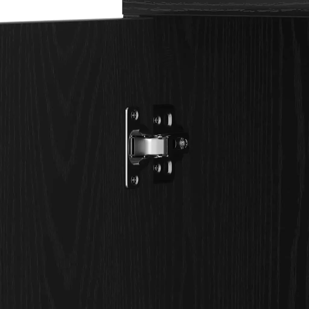 Bathroom Cabinet Black Oak Engineered Wood Tall Organizer