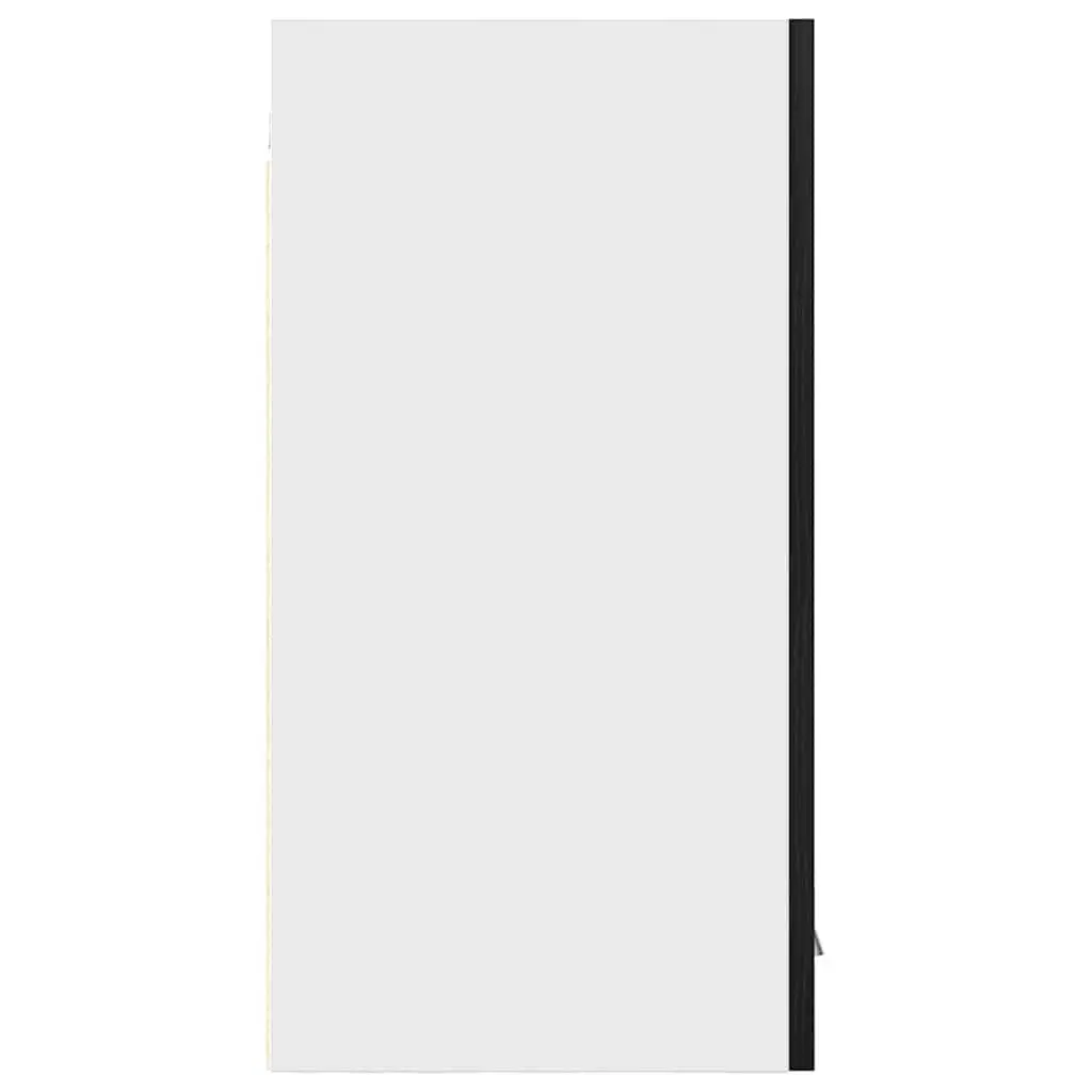 Hanging Kitchen Cabinet Wall-Mounted Storage Black Oak Engineered Wood