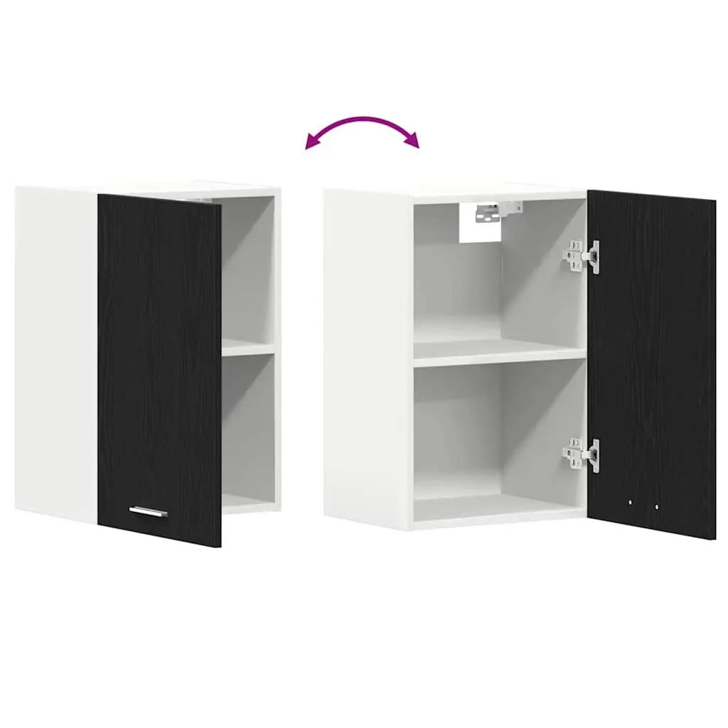 Hanging Kitchen Cabinet Wall-Mounted Black Oak 40x31x60 cm Engineered Wood
