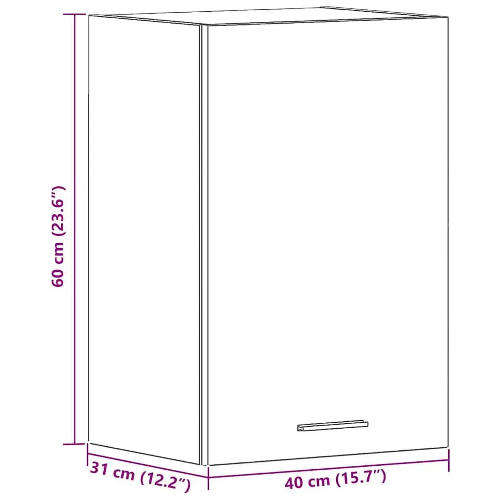 Hanging Kitchen Cabinet Wall-Mounted Black Oak 40x31x60 cm Engineered Wood