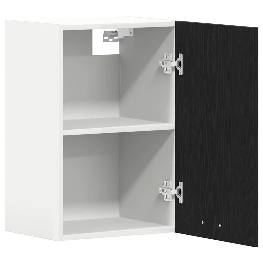 Hanging Kitchen Cabinet Wall-Mounted Black Oak 40x31x60 cm Engineered Wood