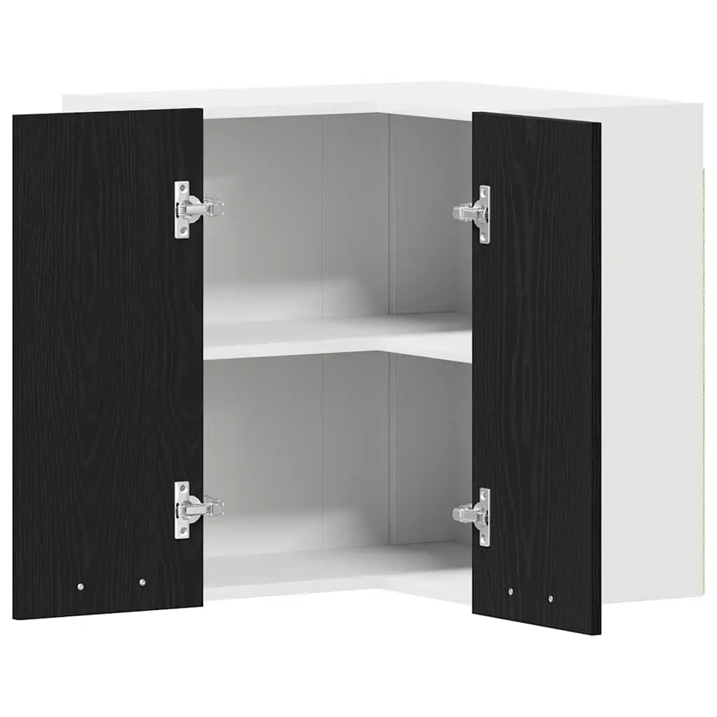 Hanging Kitchen Cabinet Black Modern Storage Engineered Wood 57 x 57 x 60 cm