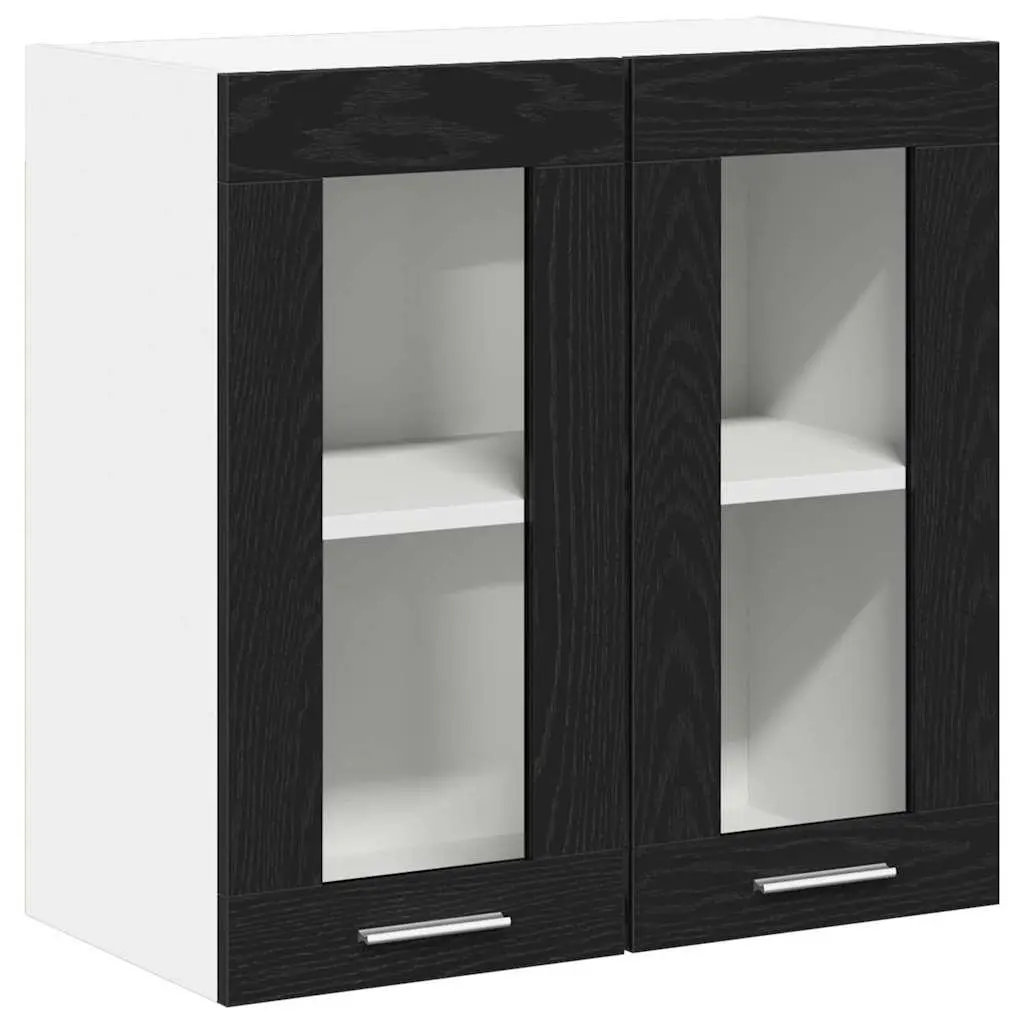 Hanging Kitchen Cabinet Black Oak Engineered Wood 60x31x60cm Storage Organiser