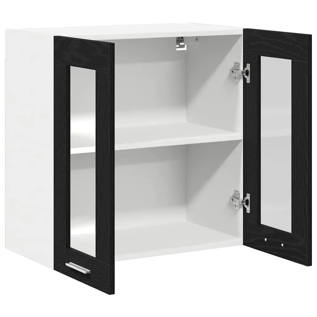 Hanging Kitchen Cabinet Black Oak Engineered Wood 60x31x60cm Storage Organiser
