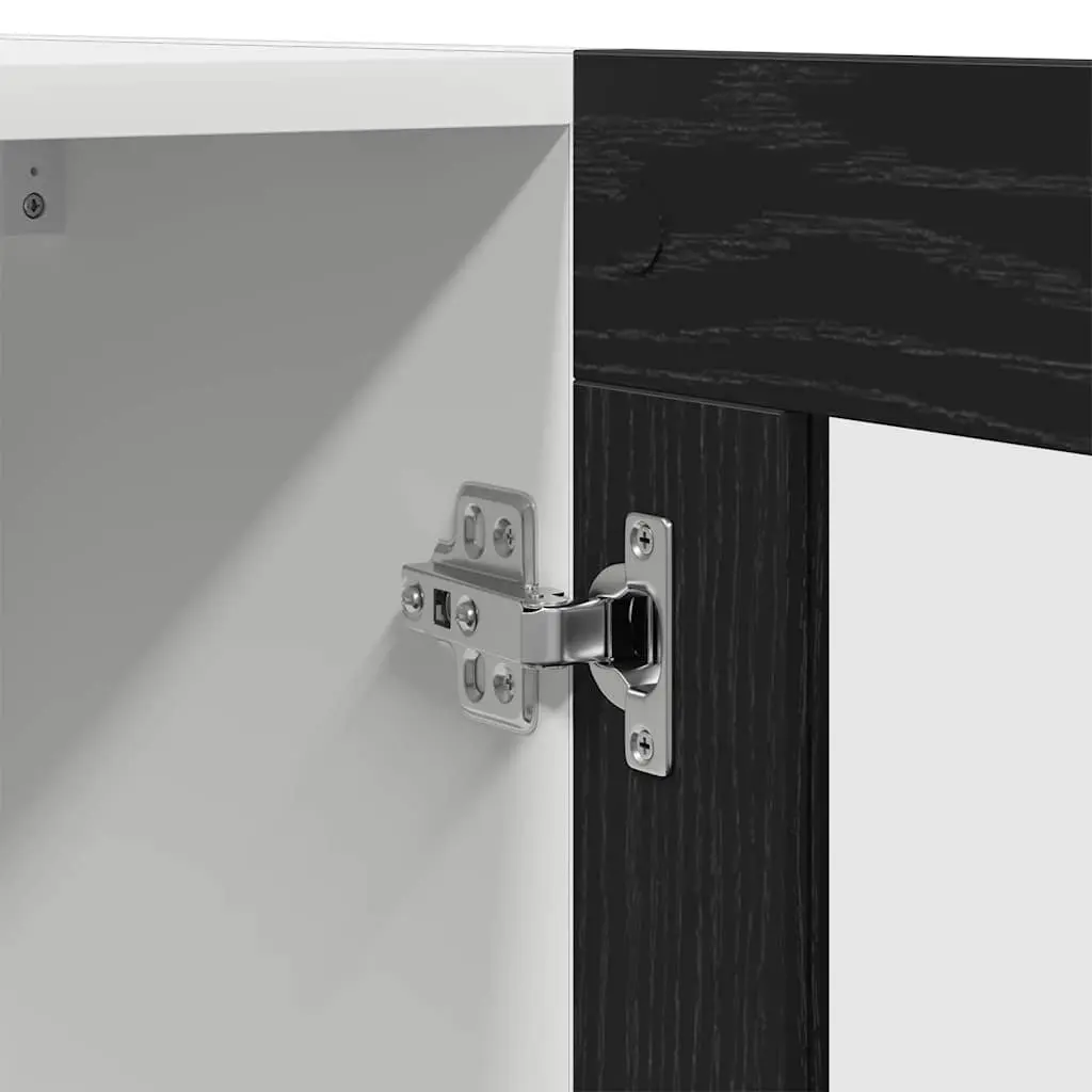 Hanging Kitchen Cabinet Black Oak Engineered Wood 60x31x60cm Storage Organiser
