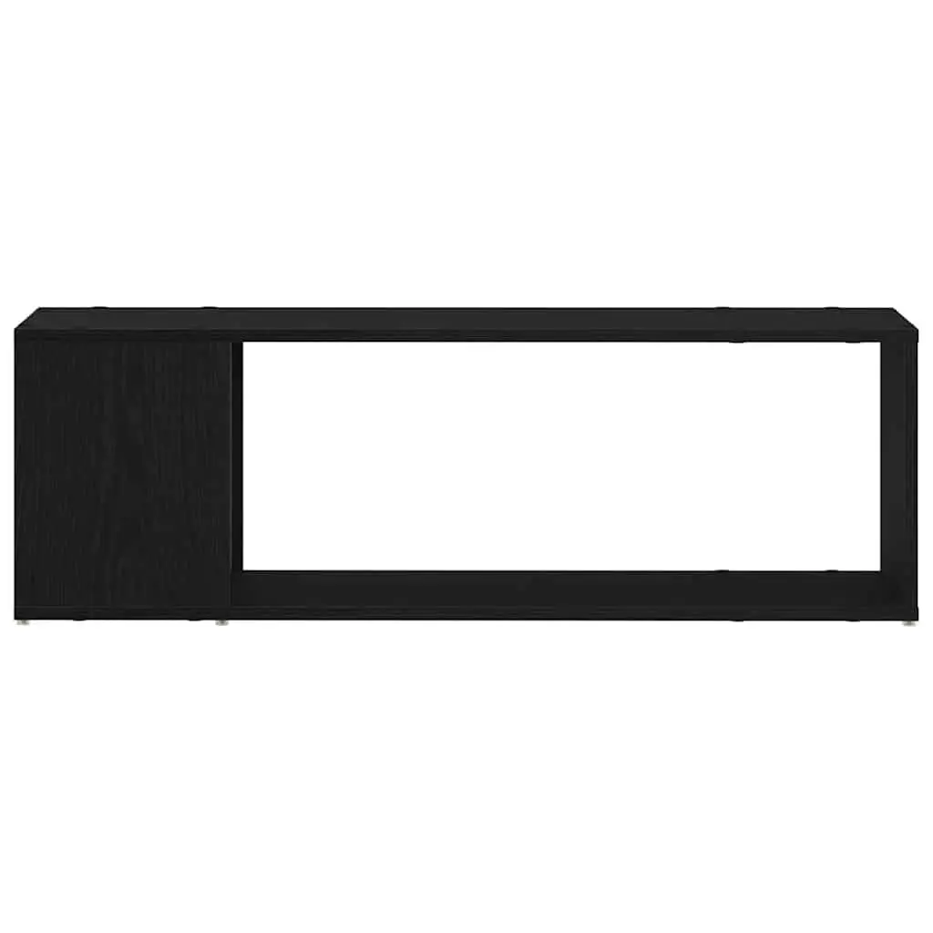 Wall-Mounted TV Cabinet Set Black Storage Shelves 100x24x63 cm