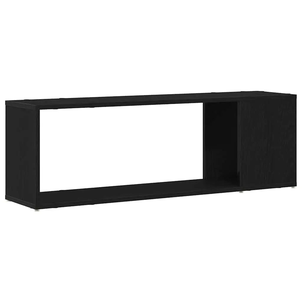 Wall-Mounted TV Cabinet Set Black Storage Shelves 100x24x63 cm