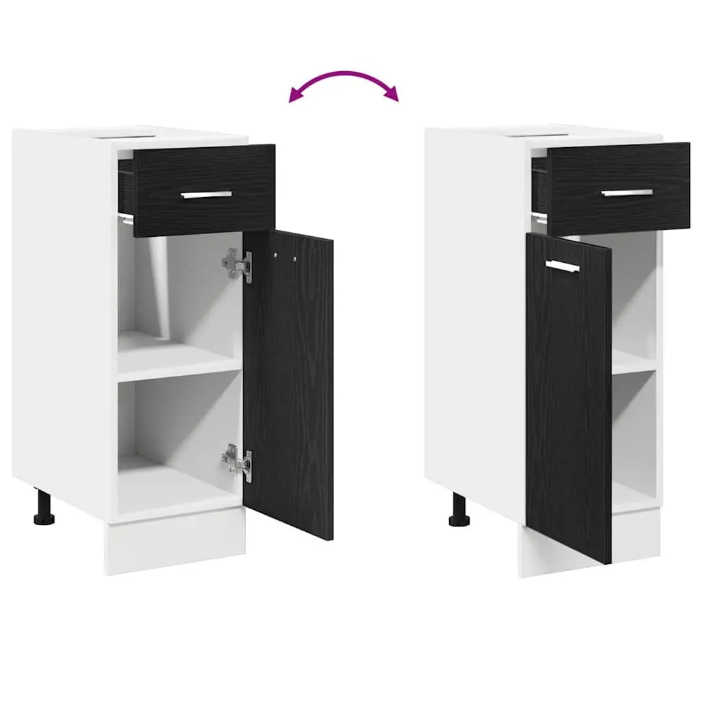 Kitchen Cabinet Hanging Storage Black Oak 30 x 46 x 81.5 cm Modern Design