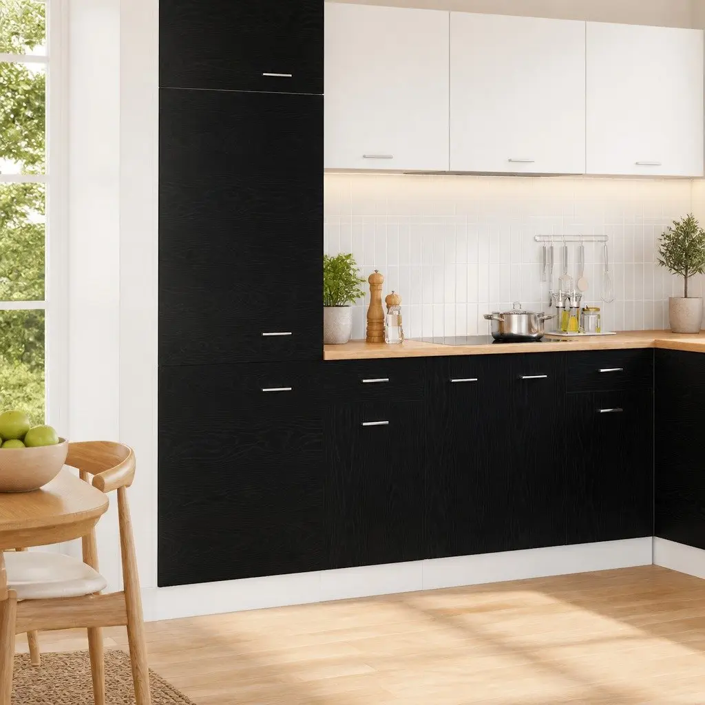 Black Oak Hanging Kitchen Cabinet