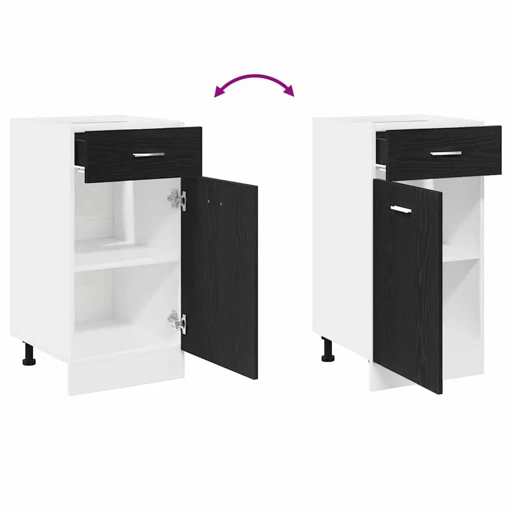 Hanging Kitchen Cabinet Modern Black Oak Engineered Wood 40x46x81.5cm