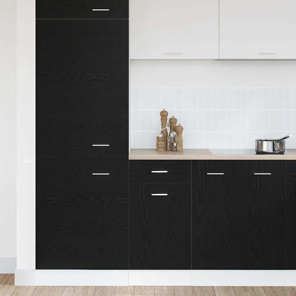 Hanging Kitchen Cabinet Modern Black Oak Engineered Wood 40x46x81.5cm