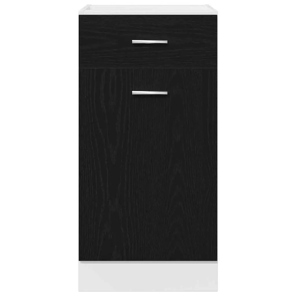 Hanging Kitchen Cabinet Modern Black Oak Engineered Wood 40x46x81.5cm