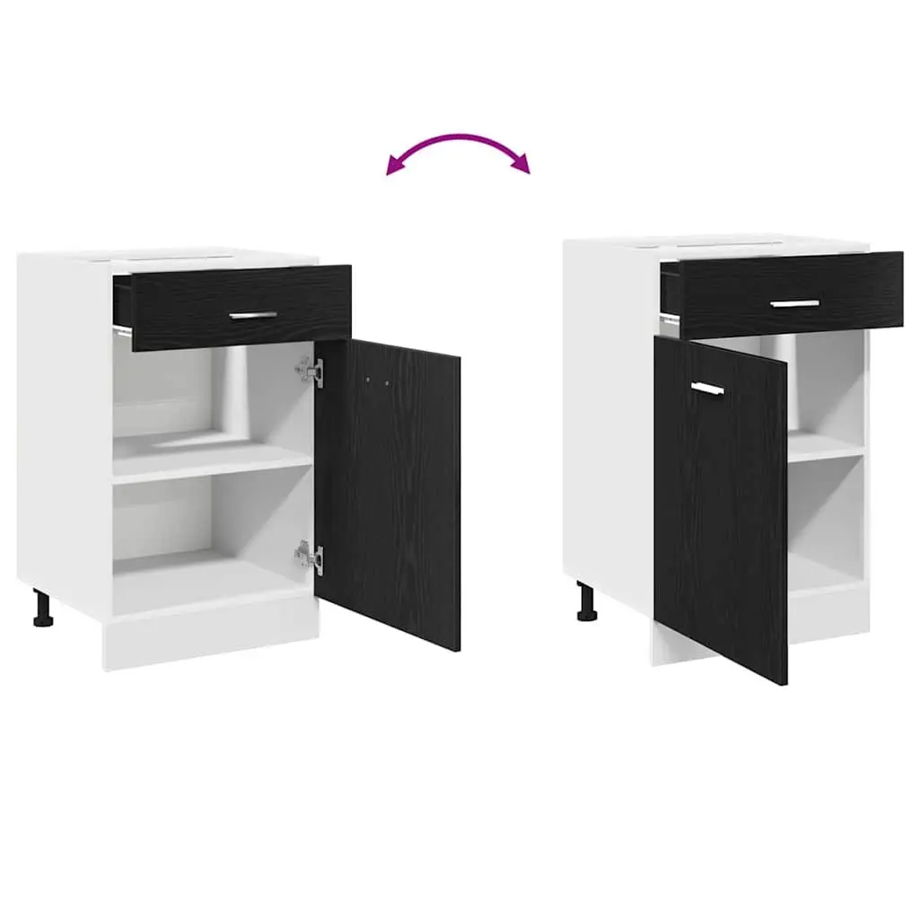 Black Oak Kitchen Cabinet for Storage