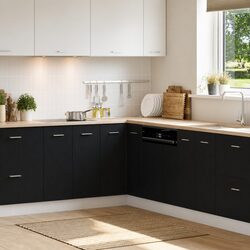 Friendly Black Oak Hanging Kitchen Cabinet for Your Space
