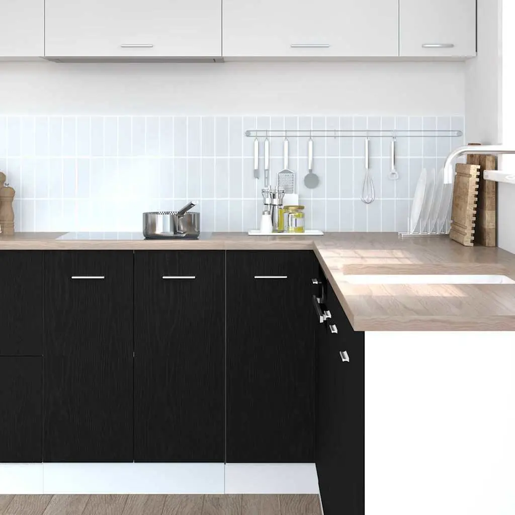Storage Hanging Kitchen Cabinet Black Oak 75.5 x 75.5 x 80.5cm