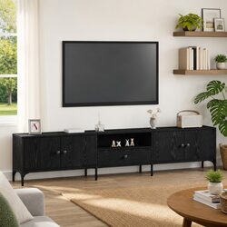 Your Friendly Black Oak TV Cabinet for a Tidy Space