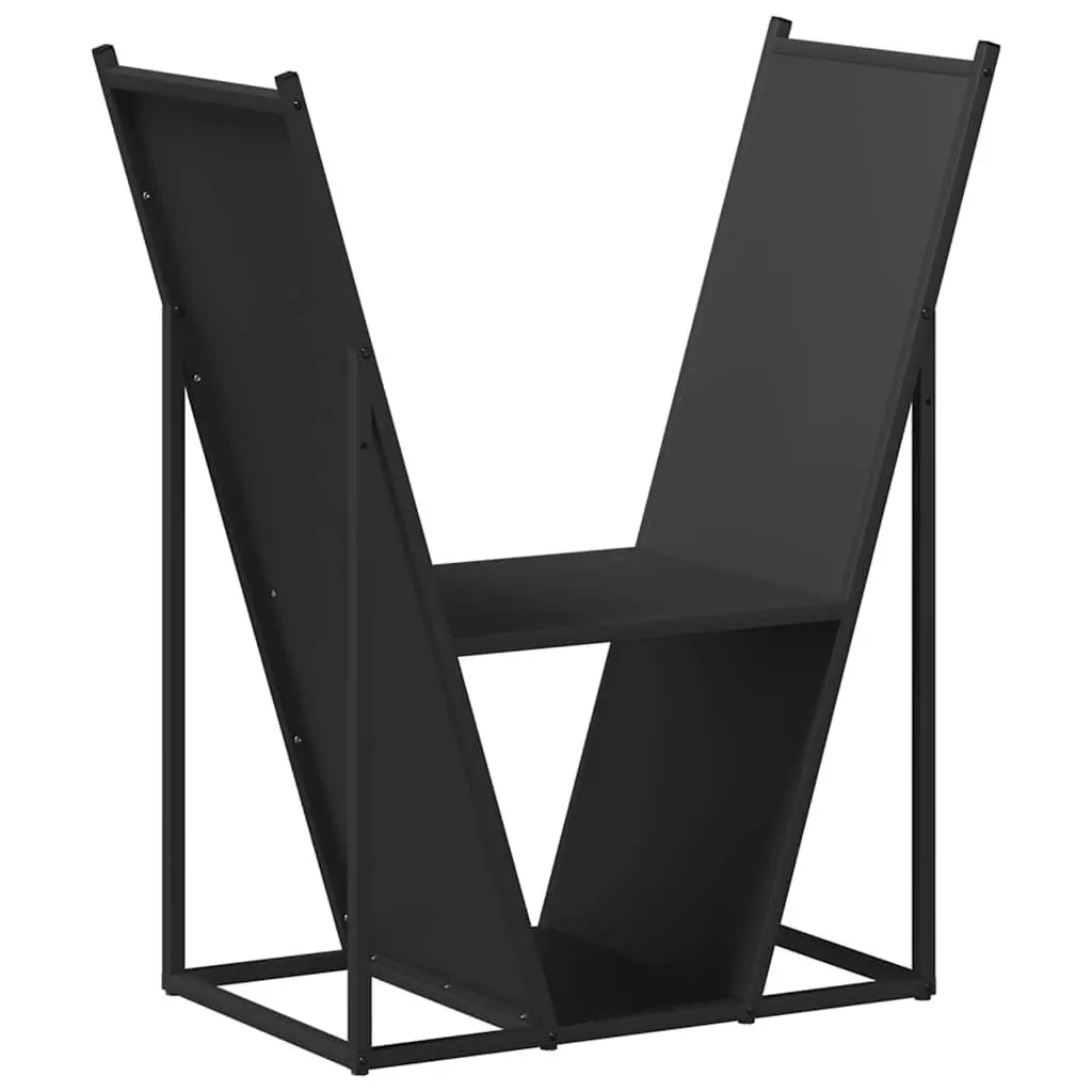 Firewood Rack Black Large Capacity Cold-rolled Steel
