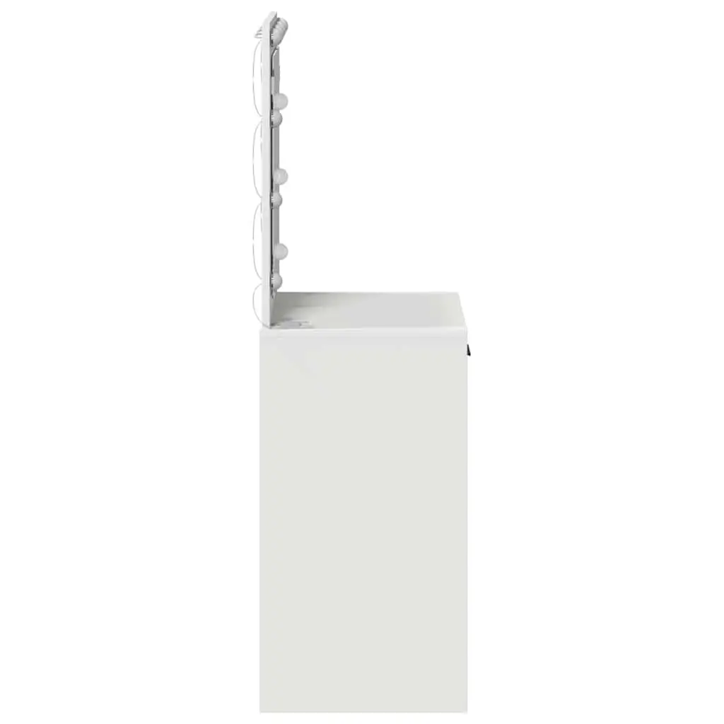 Dressing Table White Bedroom Vanity Unit Mirror Drawers LED Lights Storage