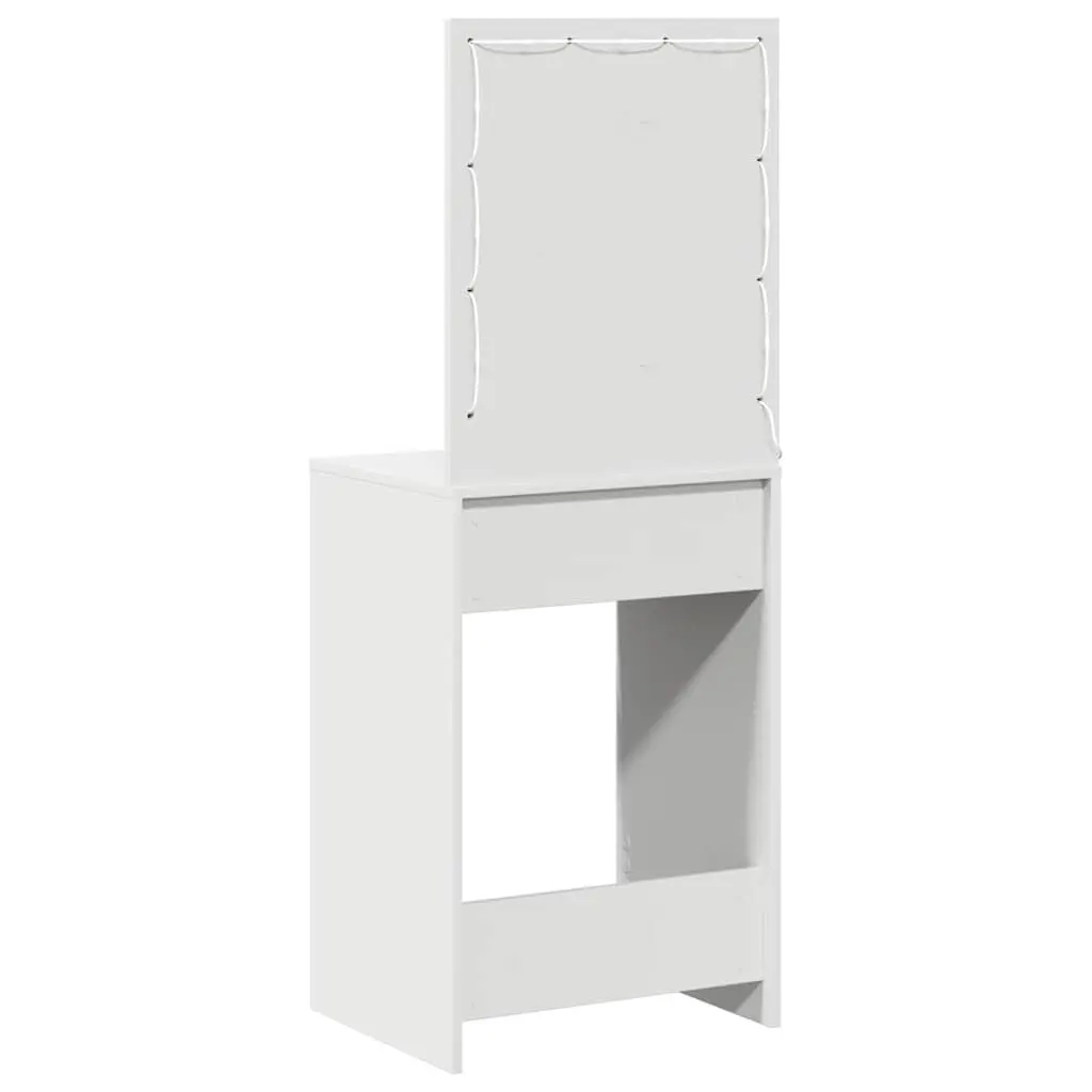 Dressing Table White Bedroom Vanity Unit Mirror Drawers LED Lights Storage