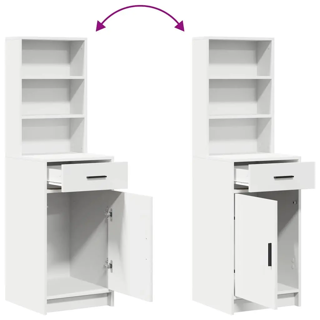 Highboard Storage Cabinet White 40 x 40.5 x 135cm Modern Furniture Buffet
