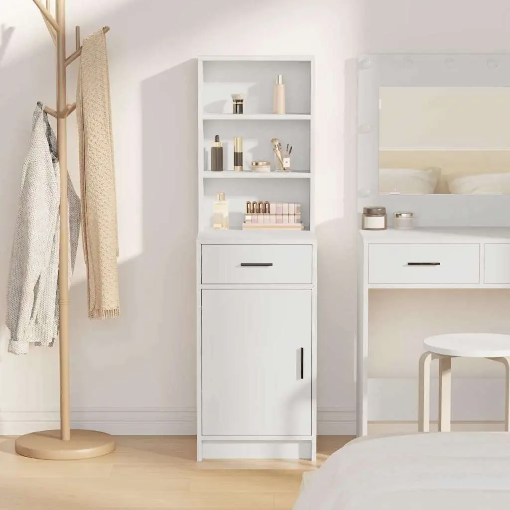 Highboard Storage Cabinet White 40 x 40.5 x 135cm Modern Furniture Buffet
