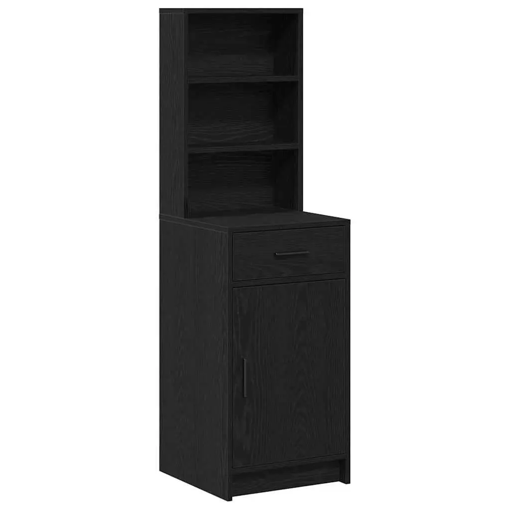 Modern Highboard Storage Cabinet Black Oak Engineered Wood Buffet Sideboard 40cm