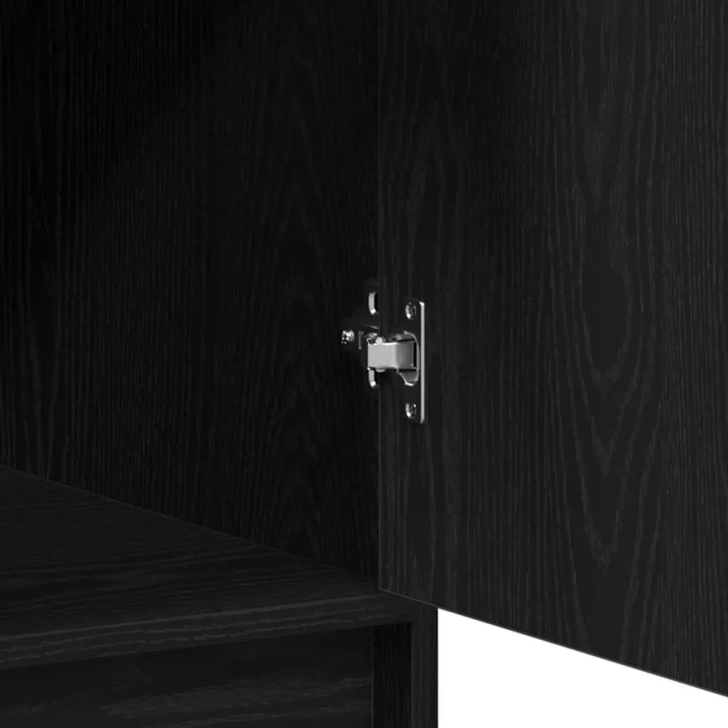 Modern Highboard Storage Cabinet Black Oak Engineered Wood Buffet Sideboard 40cm