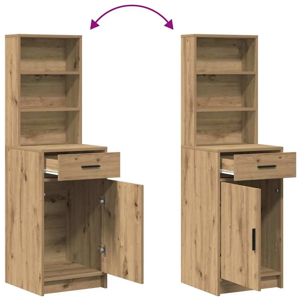 Highboard Storage Cabinet Brown Engineered Wood Dining Room Sideboard