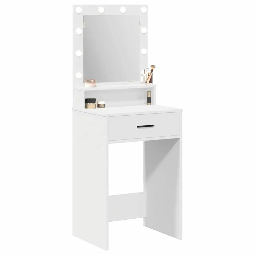 Dressing Table White LED Mirror Storage 50 x 41 x 135 cm