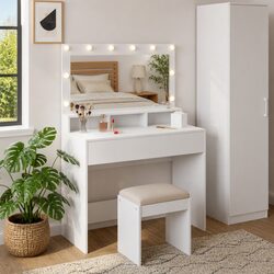 Your Perfect Dressing Table with LED Mirror and Storage Options