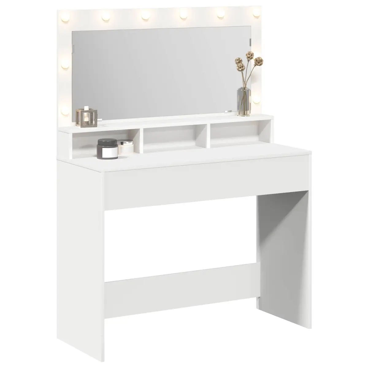 Dressing Table with LED Mirror and Storage Options