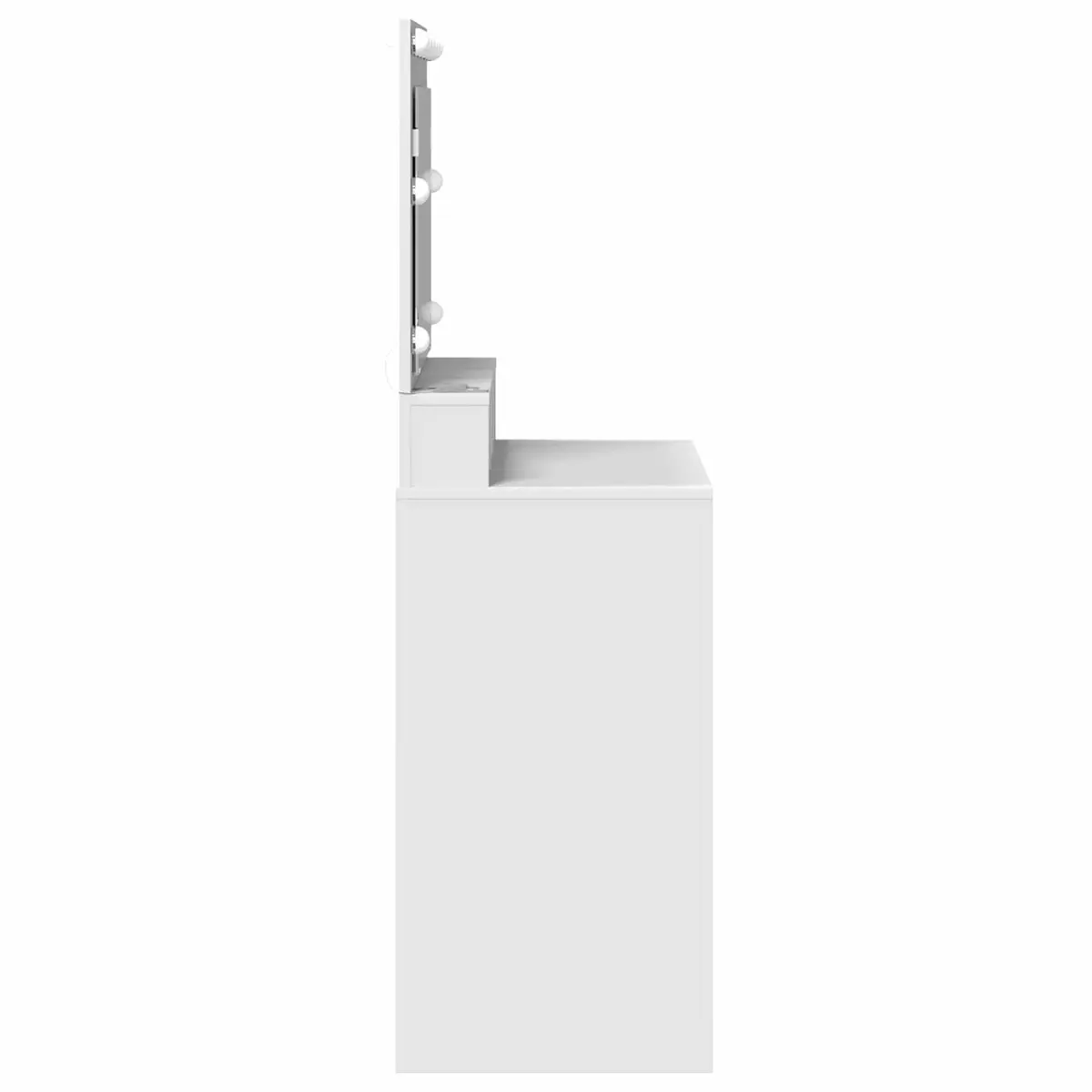 Dressing Table White Integrated Mirror with LED Lights 78.5 x 41 x 135 cm
