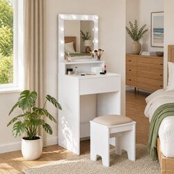 Your New Favorite Dressing Table with LED Mirror Awaits