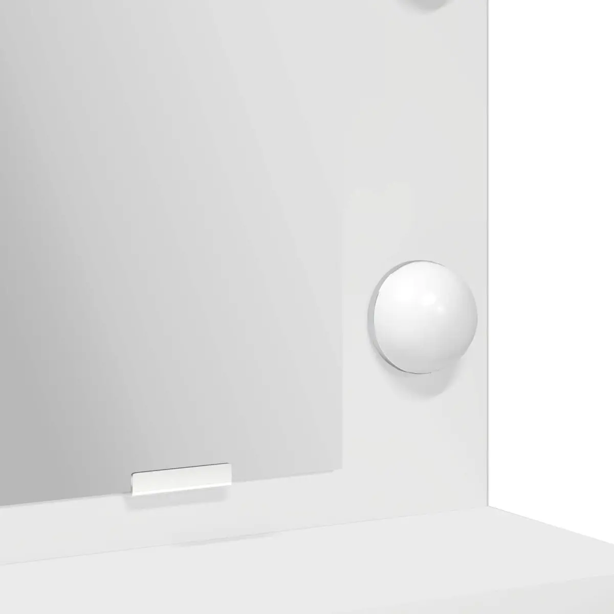 Dressing Table White Modern Vanity with Integrated Mirror and LED Lights Engineered Wood 50x41x135 cm