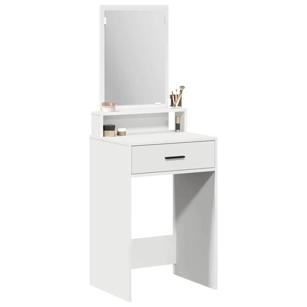 White Dressing Table Bedroom Vanity Unit with Mirror and Drawers Storage